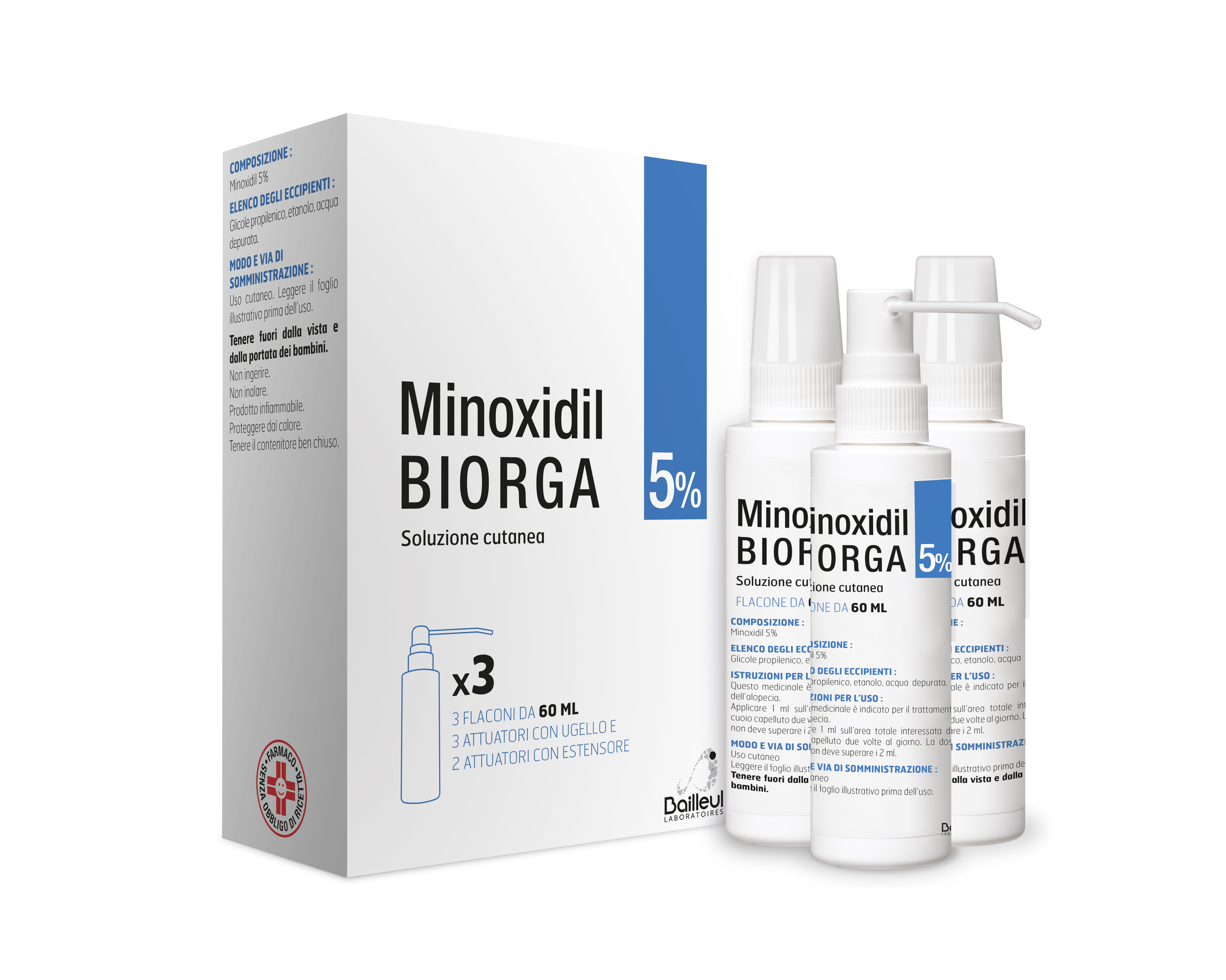 MINOXIDIL BIORGA*SOL CUT 3FL5% - Antica Farmacia Celesia