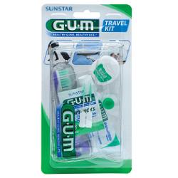 GUM TRAVEL KIT VIAGGIO 1 SPAZZOLINO PIEGHEVOLE GUM TRAVEL + 1 DENTIFRICIO VIAGGIO 12 ML + 1 ROCCHETTO FILO INTERDENTALE 10MT + 2 SCOVOLINI GOMMA GUM SOFT PICKS - Antica Farmacia Celesia