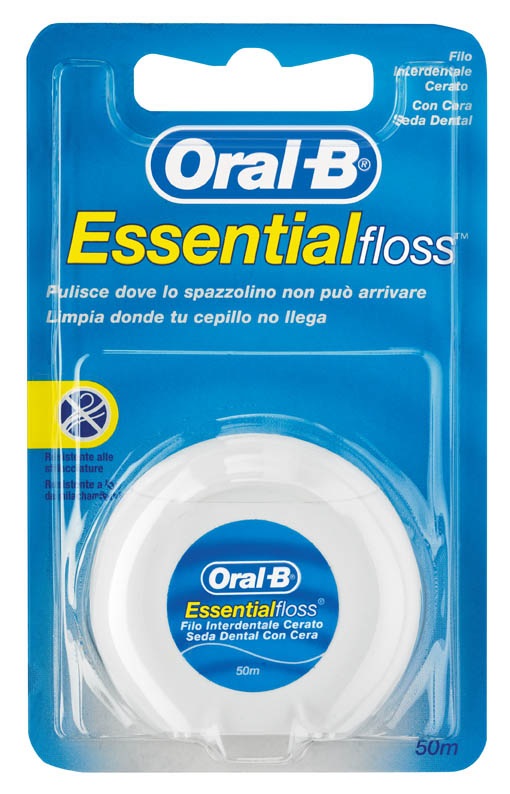 ORALB ESSENTIALFLOSS FILO INTERDENTALE CERATO 50 METRI GUSTO MENTA - Antica Farmacia Celesia