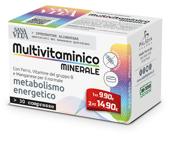SANAVITA MULTIVITAMINICO MINERALE 30 COMPRESSE - Antica Farmacia Celesia
