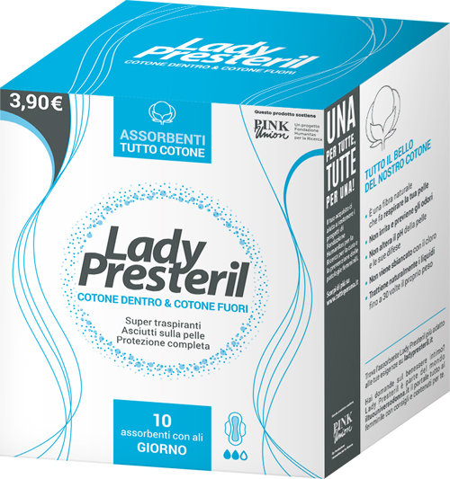 LADY PRESTERIL COTONE DENTRO & COTONE FUORI 10 ASSORBENTI CON ALI GIORNO PROMO - Antica Farmacia Celesia