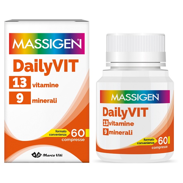 MASSIGEN DAILYVIT 12 VITAMINE 11 MINERALI 60 COMPRESSE RIVESTITE - Antica Farmacia Celesia