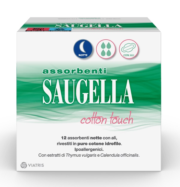 SAUGELLA COTTON TOUCH ASSORBENTI NOTTE 12 PEZZI - Antica Farmacia Celesia