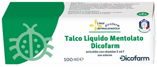 DICOFARM TALCO LIQUIDO MENTOLATO 100 ML - Antica Farmacia Celesia