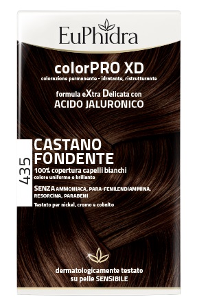EUPHIDRA COLORPRO XD 435 CASTANO FONDENTE GEL COLORANTE CAPELLI IN FLACONE + ATTIVANTE + BALSAMO + GUANTI - Antica Farmacia Celesia