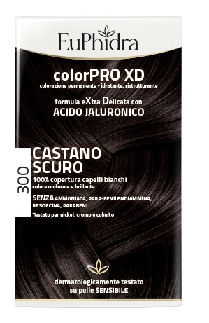EUPHIDRA COLORPRO XD 300 CASTANO SCURO GEL COLORANTE CAPELLI IN FLACONE + ATTIVANTE + BALSAMO + GUANTI - Antica Farmacia Celesia