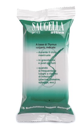 SAUGELLA ATTIVA SALVIETTINE 15 BUSTINE - Antica Farmacia Celesia