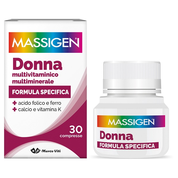 MASSIGEN DONNA MULTIVITAMINICO E MULTIMINERALE 30 COMPRESSE RIVESTITE - Antica Farmacia Celesia