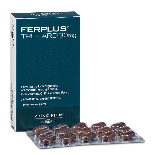 PRINCIPIUM FERPLUS TRE RETARD 30MG 30 COMPRESSE GASTRORESISTENTI - Antica Farmacia Celesia