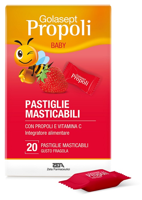 GOLASEPT PROPOLI BABY FRAGOLA 20 PASTIGLIE MASTICABILI - Antica Farmacia Celesia