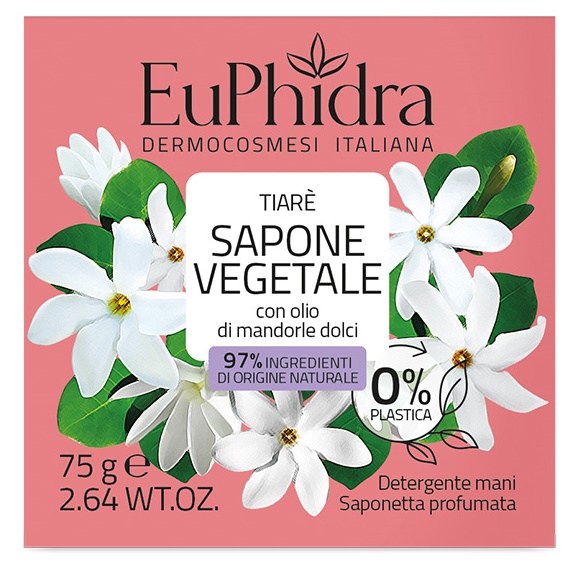 EUPHIDRA SAPONETTA VEGETALE TIARE' 75 G - Antica Farmacia Celesia