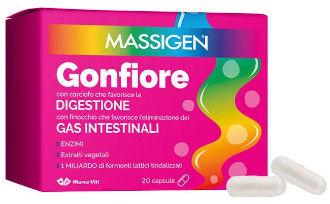 MASSIGEN GONFIORE 20 CAPSULE - Antica Farmacia Celesia