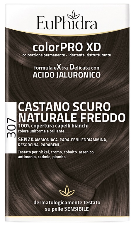 EUPHIDRA COLORPRO XD 307 CASTANO SCU NATURALE F COLORE + ATTIVANTE + BALSAMO + CUFFIA + GUANTI - Antica Farmacia Celesia