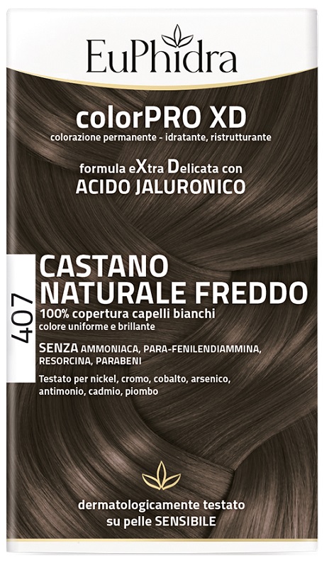 EUPHIDRA COLORPRO XD 407 CASTANO NATURALE F COLORE + ATTIVANTE + BALSAMO + CUFFIA + GUANTI - Antica Farmacia Celesia