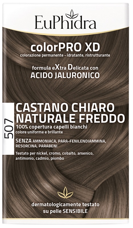 EUPHIDRA COLORPRO XD 507 CASTANO CHIARO NATURALE F COLORE + ATTIVANTE + BALSAMO + CUFFIA + GUANTI - Antica Farmacia Celesia