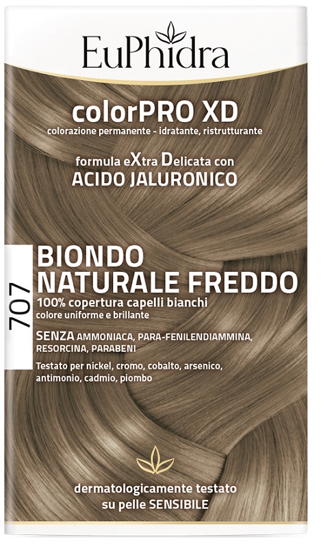 EUPHIDRA COLORPRO XD 707 BIONDO NATURALE F COLORE + ATTIVANTE + BALSAMO + CUFFIA + GUANTI - Antica Farmacia Celesia