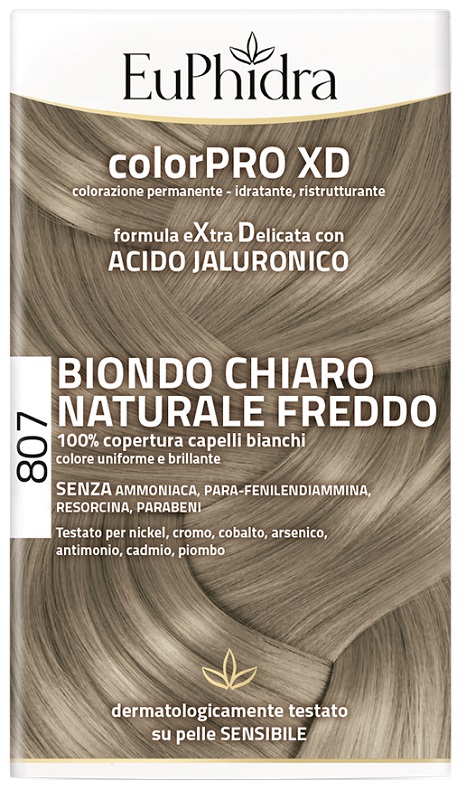 EUPHIDRA COLORPRO XD 807 BIONDO CHIARO NATURALE F COLORE + ATTIVANTE + BALSAMO + CUFFIA + GUANTI - Antica Farmacia Celesia