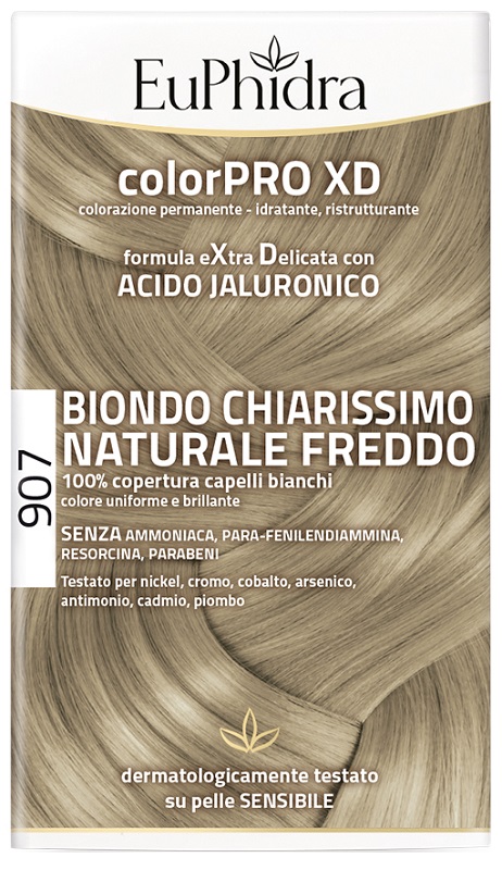 EUPHIDRA COLORPRO XD 907 BIONDO CHIARO MOGANO NATURALE F COLORE + ATTIVANTE + BALSAMO + CUFFIA + GUANTI - Antica Farmacia Celesia