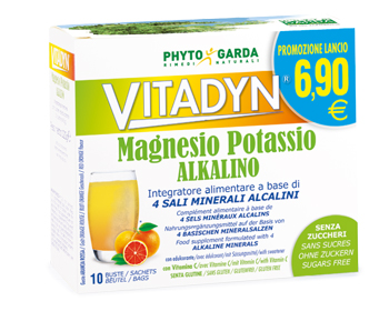 VITADYN MAGNESIO POTASSIO ALKALINO SENZA ZUCCHERO 10 BUSTINE - Antica Farmacia Celesia