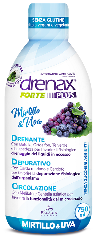 DRENAX FORTE PLUS ORIGINALE CON MIRTILLO E UVA 750 ML - Antica Farmacia Celesia