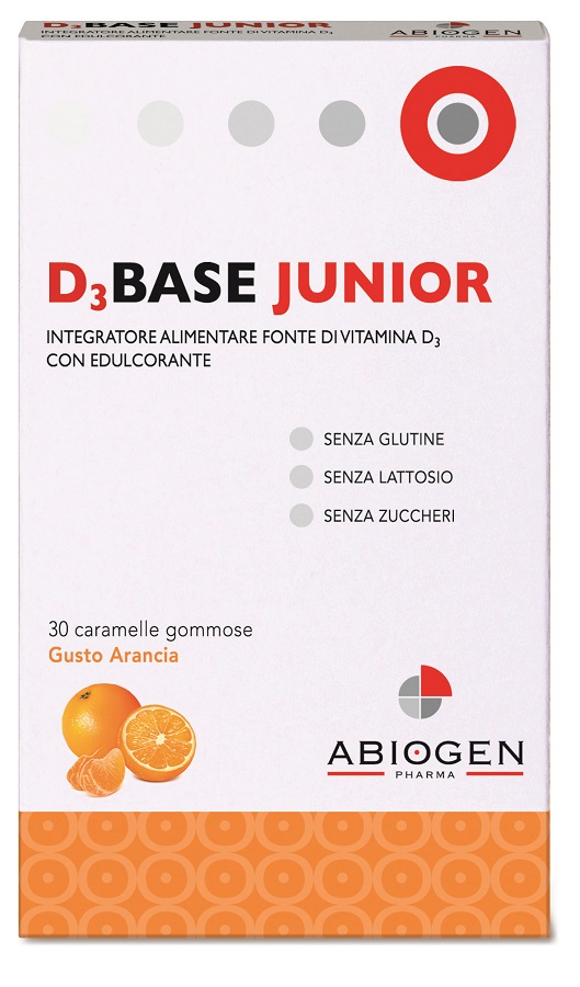 D3BASE JUNIOR 30 CARAMELLE GOMMOSE ARANCIA - Antica Farmacia Celesia