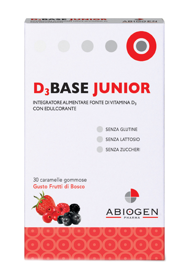 D3BASE JUNIOR 30 CARAMELLE GOMMOSE FRUTTI DI BOSCO - Antica Farmacia Celesia