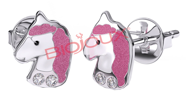 ORECCHINO STERILE BJT701 STS ROSE UNICORN - Antica Farmacia Celesia