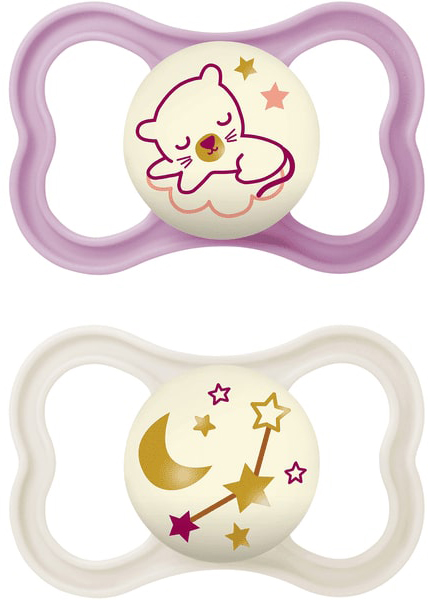 MAM AIR NIGHT SUCCHIETTO 16+ MESI SILICONE FEMMINA 2 PEZZI - Antica Farmacia Celesia