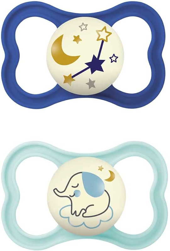 MAM AIR NIGHT SUCCHIETTO 16+ MESI SILICONE MASCHIO 2 PEZZI - Antica Farmacia Celesia