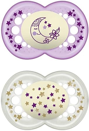 MAM SUCCHIETTO ORIGINAL NIGHT 6+ MESI SILICONE FEMMINA 2 PEZZI - Antica Farmacia Celesia