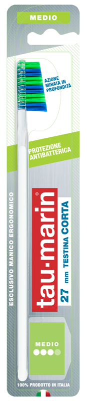 TAUMARIN PROFESSIONAL SPAZZOLINO 27 MEDIO TESTINA CORTA PROTEZIONE ANTIBATTERICA - Antica Farmacia Celesia