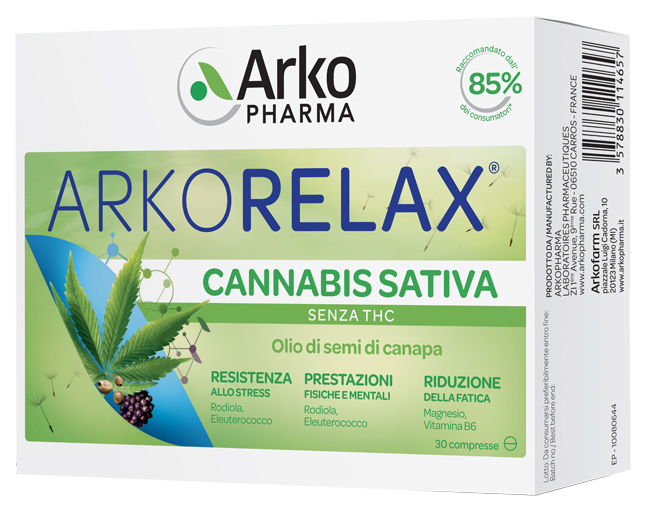 ARKORELAX CANNABIS SATIVA 30 COMPRESSE - Antica Farmacia Celesia