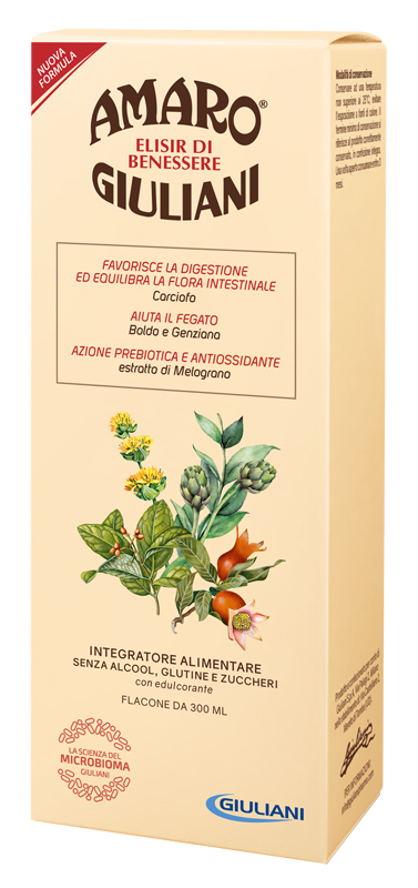 AMARO GIULIANI ELISIR BENESSERE 300 ML NUOVA FORMULA - Antica Farmacia Celesia