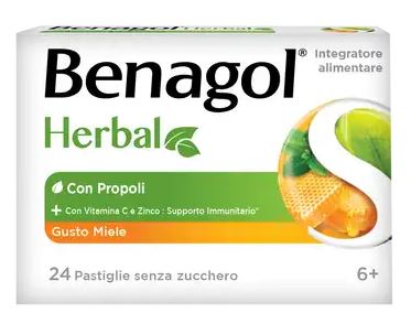 BENAGOL HERBAL MIELE 24 PASTIGLIE - Antica Farmacia Celesia