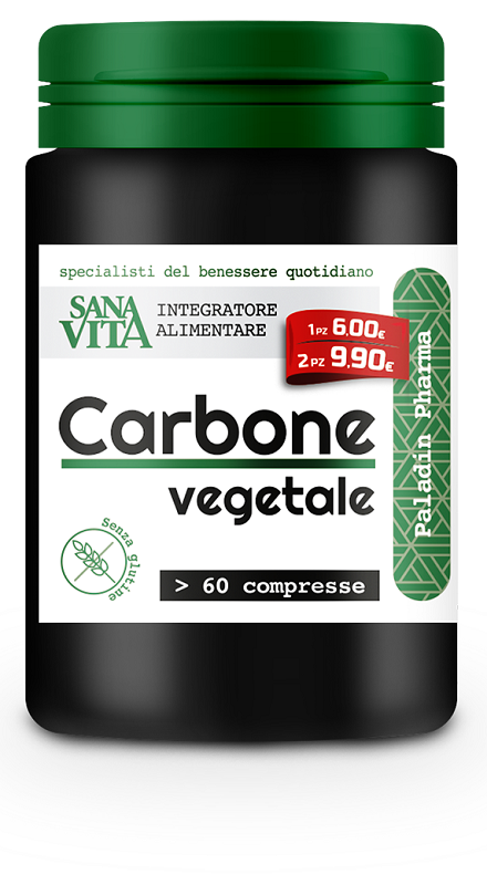 SANAVITA CARBONE VEGETALE 60 COMPRESSE - Antica Farmacia Celesia