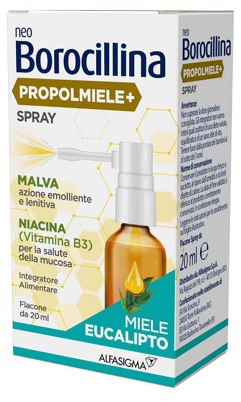 NEOBOROCILLINA PROPOLMIELE+ SPRAY MIELE EUCALIPTO 20 ML - Antica Farmacia Celesia