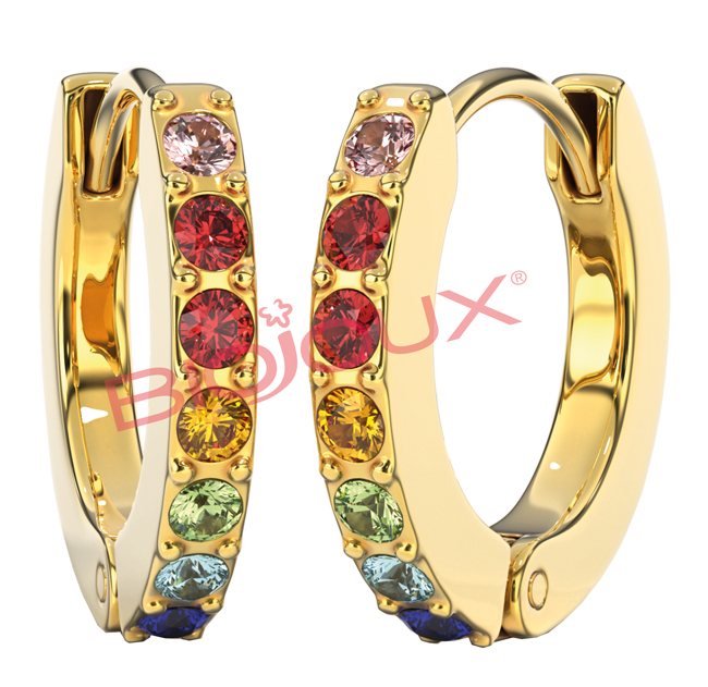 ORECCHINI CRYSTAL HOOP MULTICOLOR ORO 1 PAIO - Antica Farmacia Celesia