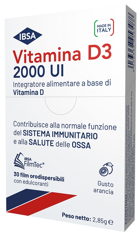 VITAMINA D3 IBSA 2000 UI 30 FILM ORODISPERSIBILI - Antica Farmacia Celesia