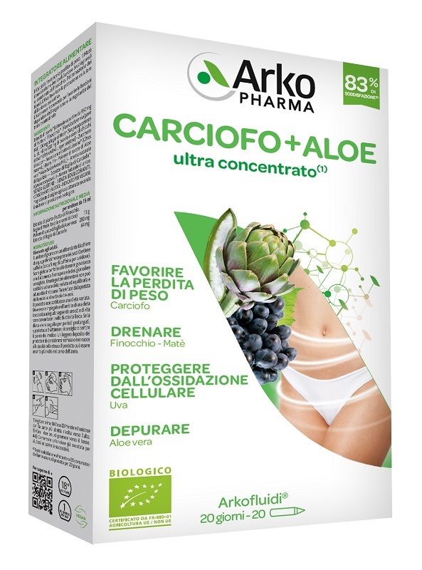 ARKOFLUIDI CARCIOFO+ALOE VERA 20 FLACONCINI 200 G - Antica Farmacia Celesia
